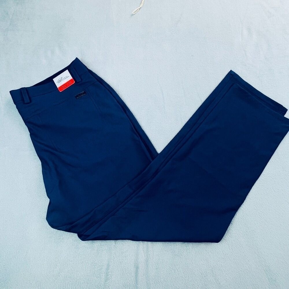 New Greg Norman Golf Chino Pants Mens Size 34x30 Blue Preppy Stretch Performance